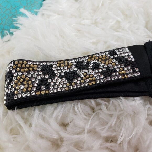 VS Black Bling Crystals Cheetha Print BRAZILIAN - Picture 2 of 4